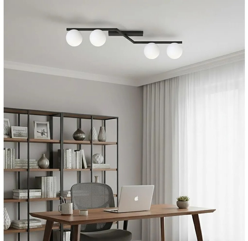 NATON mennyezeti lámpa 4xE14/10W/230V fekete/fehér