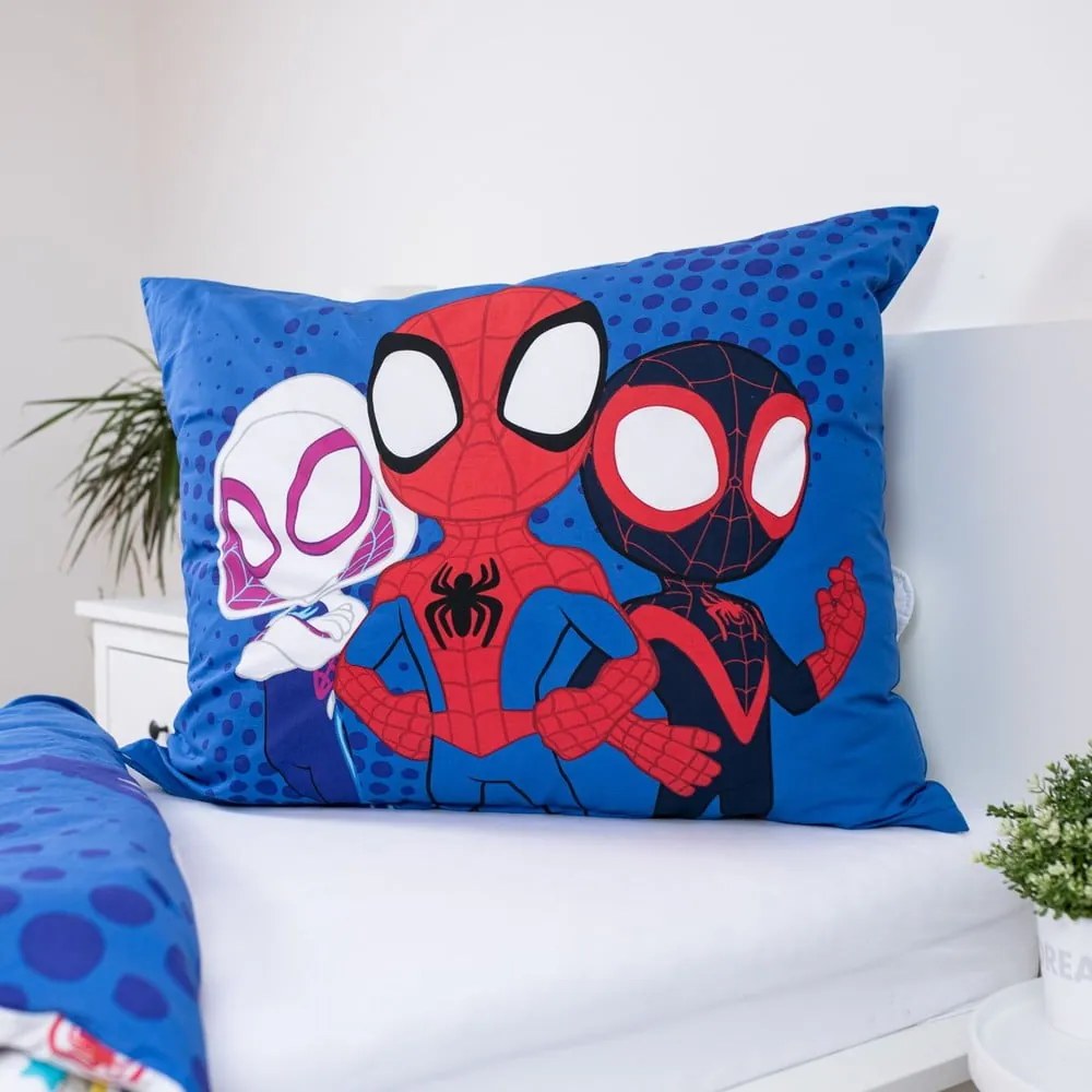 Kék egyszemélyes pamut gyerek ágyneműhuzat 140x200 cm Spidey – Jerry Fabrics