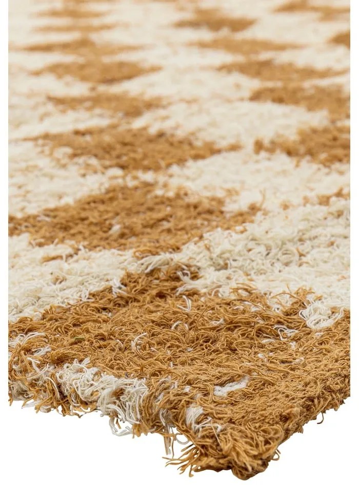 Bézs-borostyán színű pamut szőnyeg 140x200 cm Chola – Bloomingville