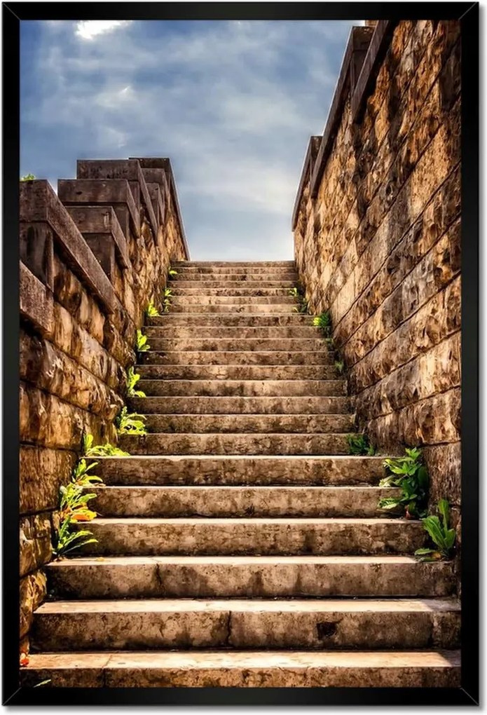 Poszterek keretben 40x60 Kőlépcső fal