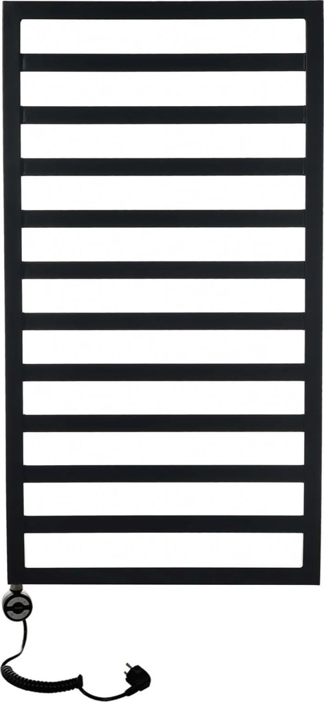 Fürdőszobai radiátor Dekoratív elektromos Frame 800W Időzítő matt fekete