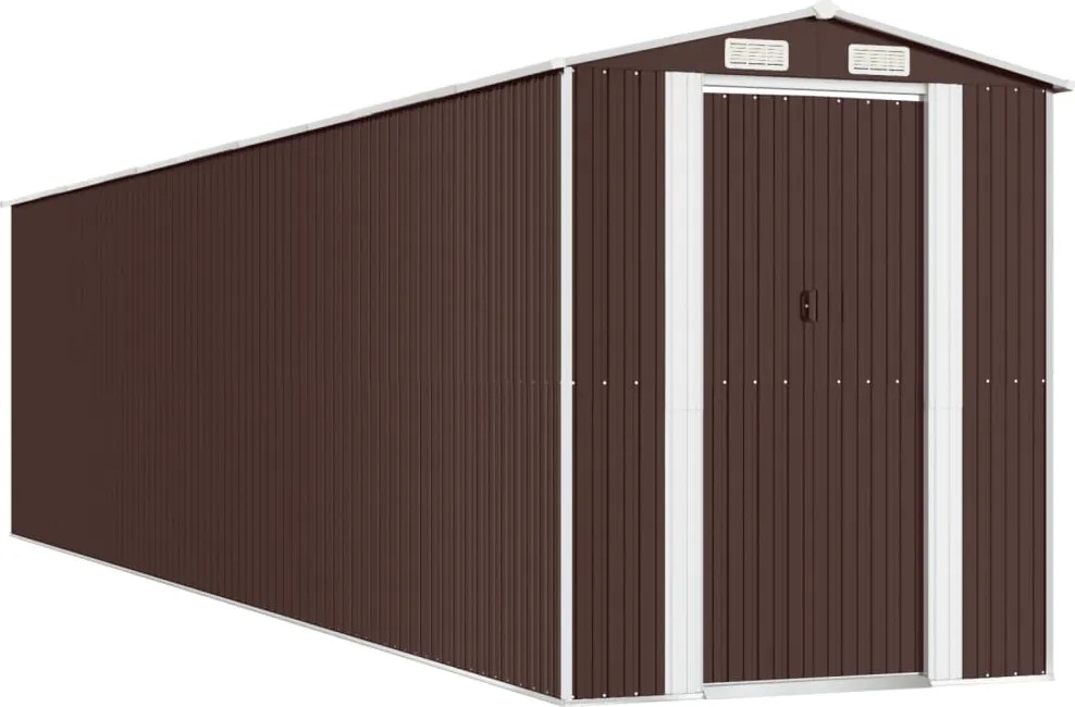 vidaXL sötétbarna horganyzott acél kerti fészer 192 x 855 x 223 cm
