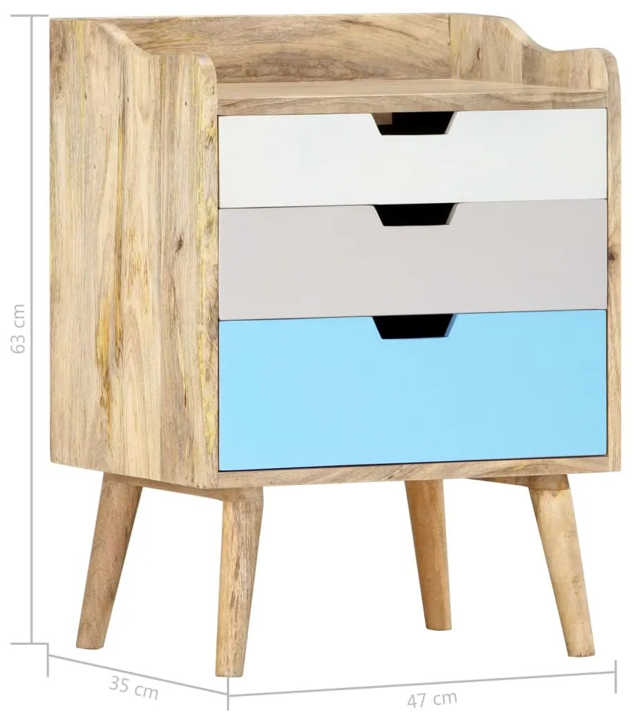 tömör mangófa éjjeliszekrény 47 x 35 x 63 cm