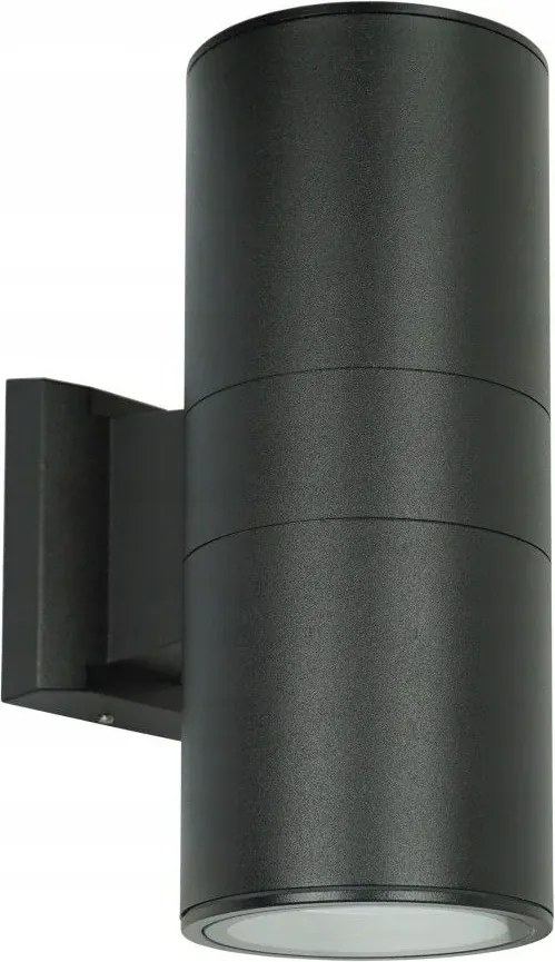 Kültéri kerti fali lámpa cső fekete felső alsó 27 cm IP54 Su-ma