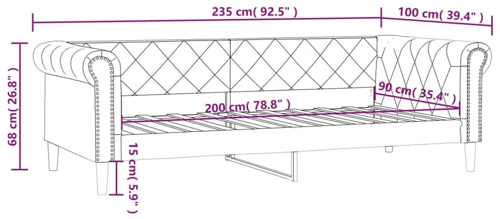 krémszínű műbőr kanapéágy 90 x 200 cm