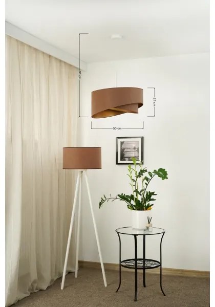 Brilagi - LED Csillár zsinóron LYRA 1xE27/15W/230V barna/arany