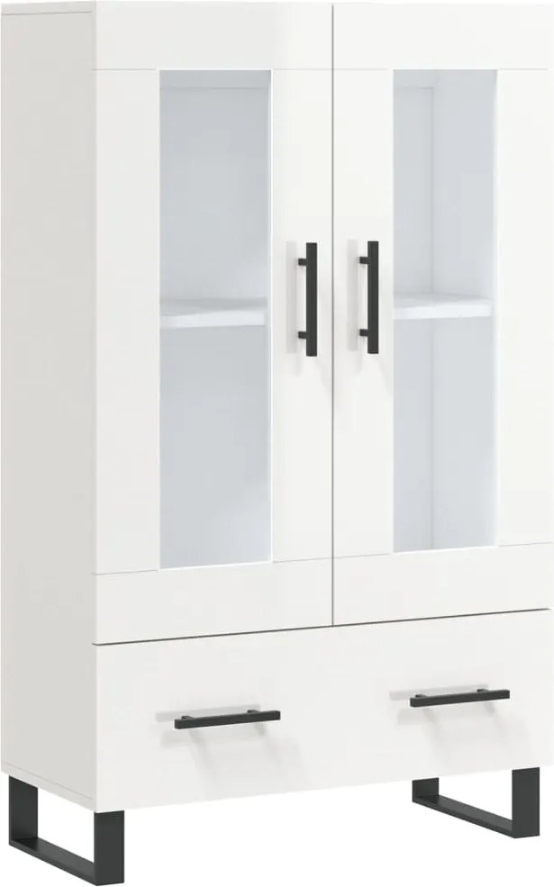 vidaXL magasfényű fehér szerelt fa magasszekrény 69,5 x 31 x 115 cm