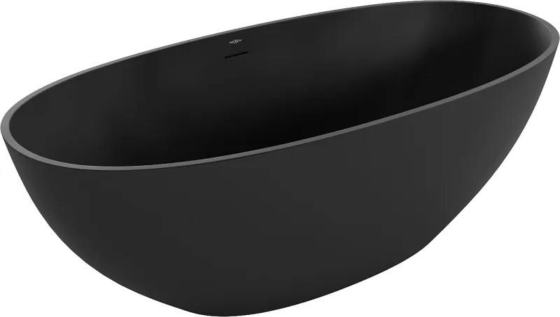 Mexen Bari szabadon álló kád konglomerátumból 165 x 75 cm, fekete matt - 57221657570