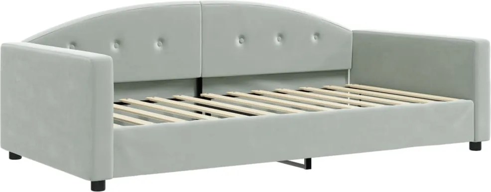 vidaXL világosszürke bársony kanapéágy 100 x 200 cm