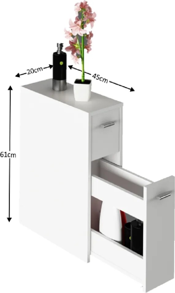 Fürdőszoba szekrény, fehér, NATALI TYP 7
