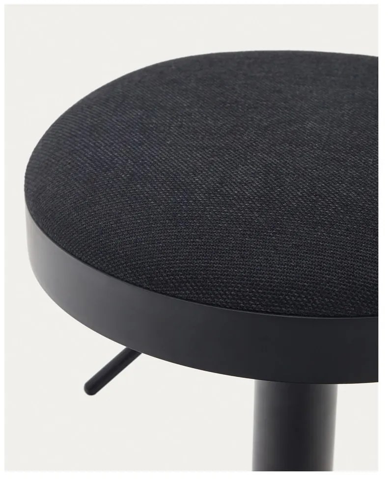Fekete kárpitozott állítható magasságú bárszék szett 2 db-os (ülésmagasság 53,5 cm) Zaib – Kave Home