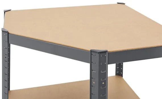 Juskys Sarokpolc - 160x75x40-75 cm - szürke