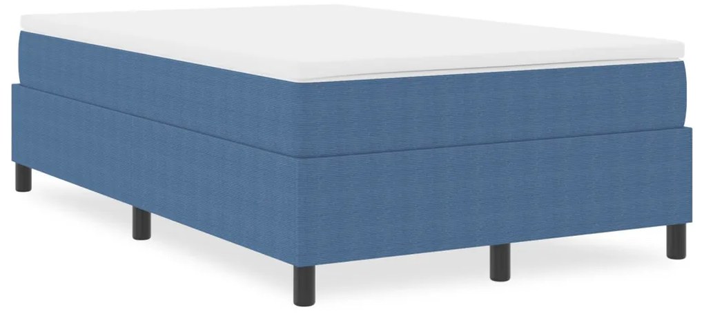Boxspring Ágy Kék Kis Dupla Kordbársony