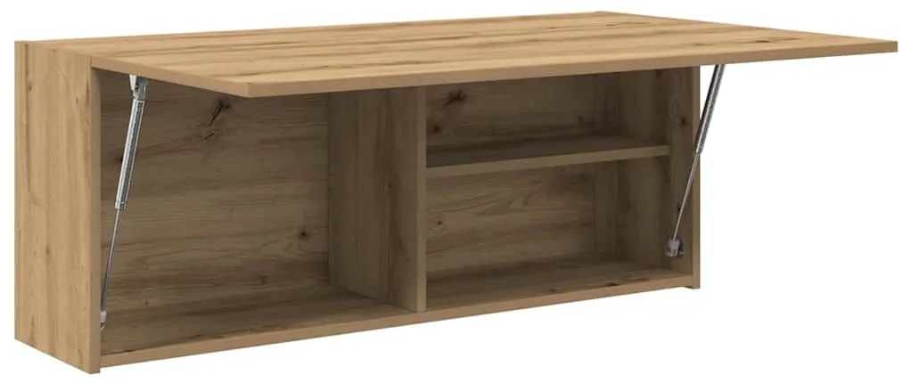 kézműves tölgy szerelt fa fali fürdőszobaszekrény 100x25x40 cm