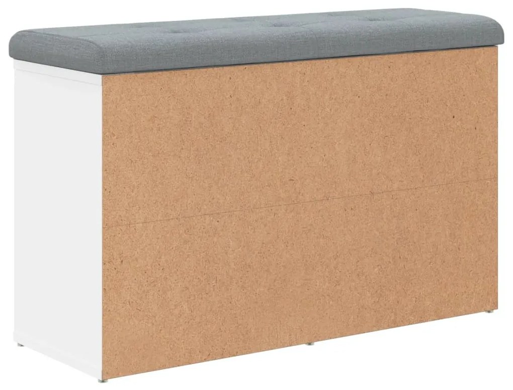 fehér szerelt fa cipőtároló pad 82 x 32 x 50 cm