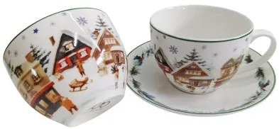 Karácsonyi porcelán csésze 270 ml 2 személyes Christmas Village