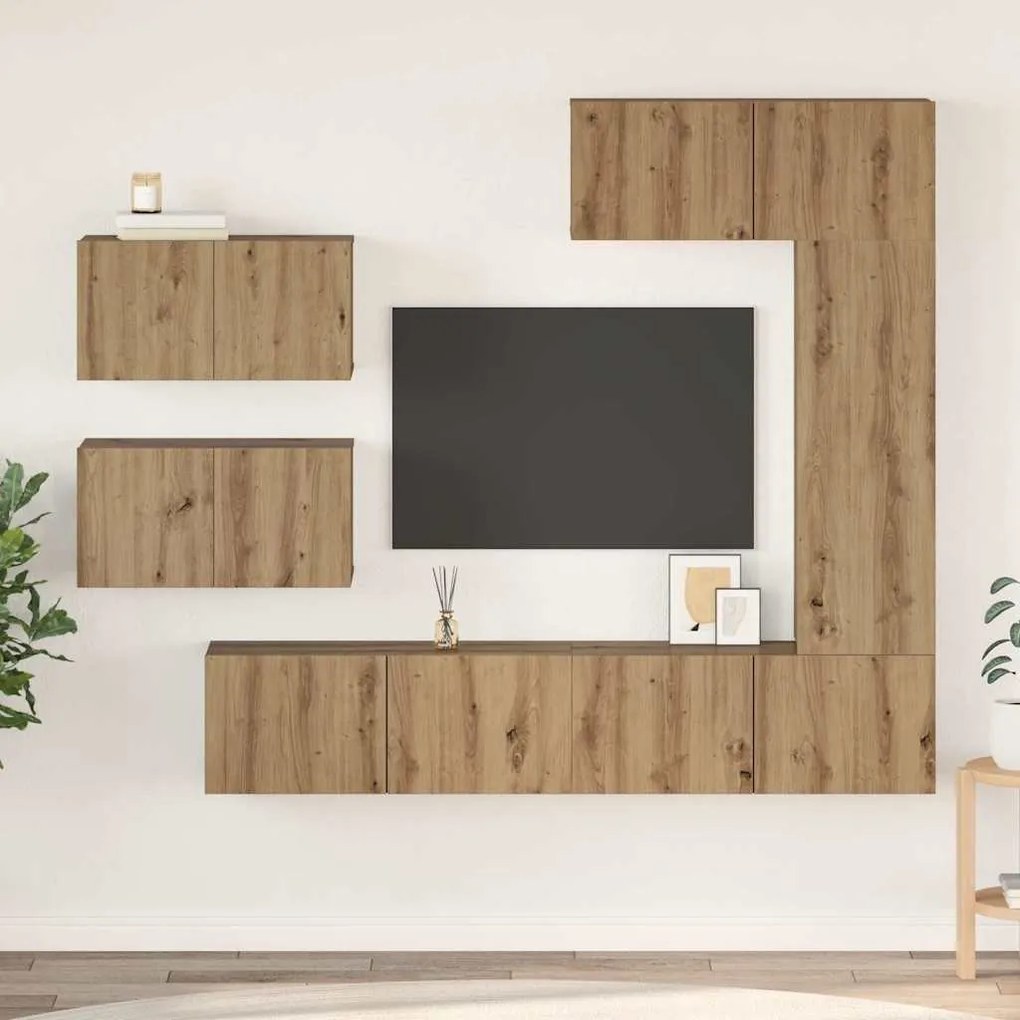 TV szekrény garnitúra 6 pcs kézműves tölgy 30.5 x 30 x 90 cm