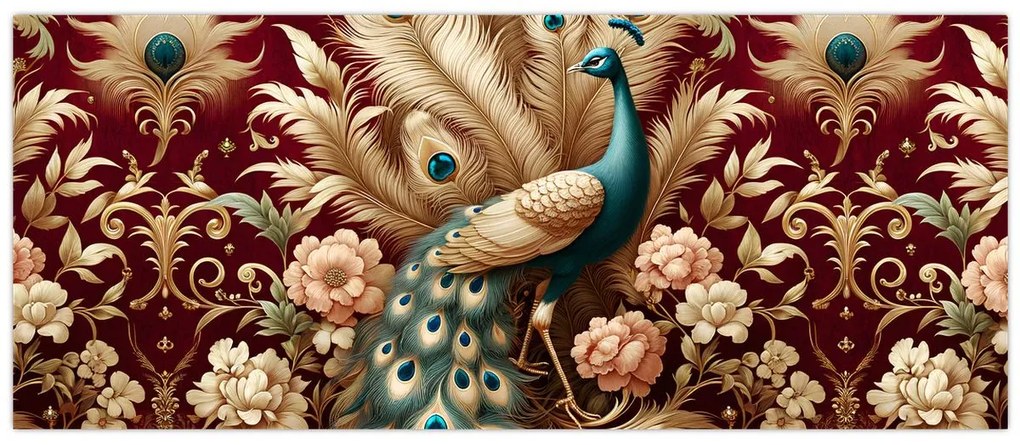 Kép – Elegáns páva (120x50 cm)