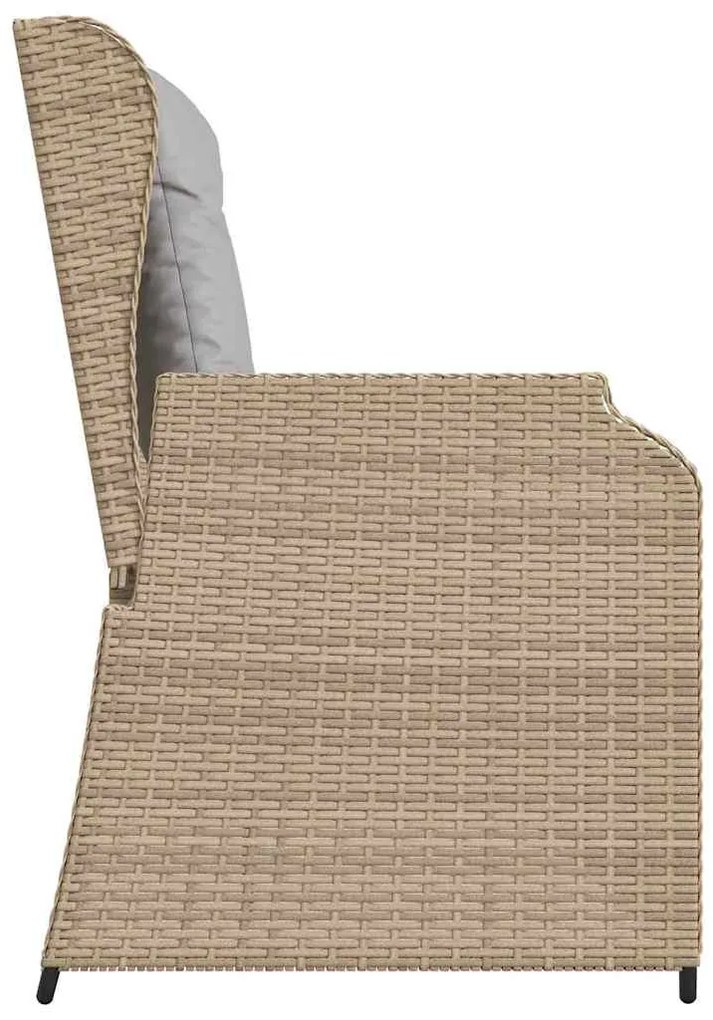 Kerti pad párnával Bézs Poli rattan