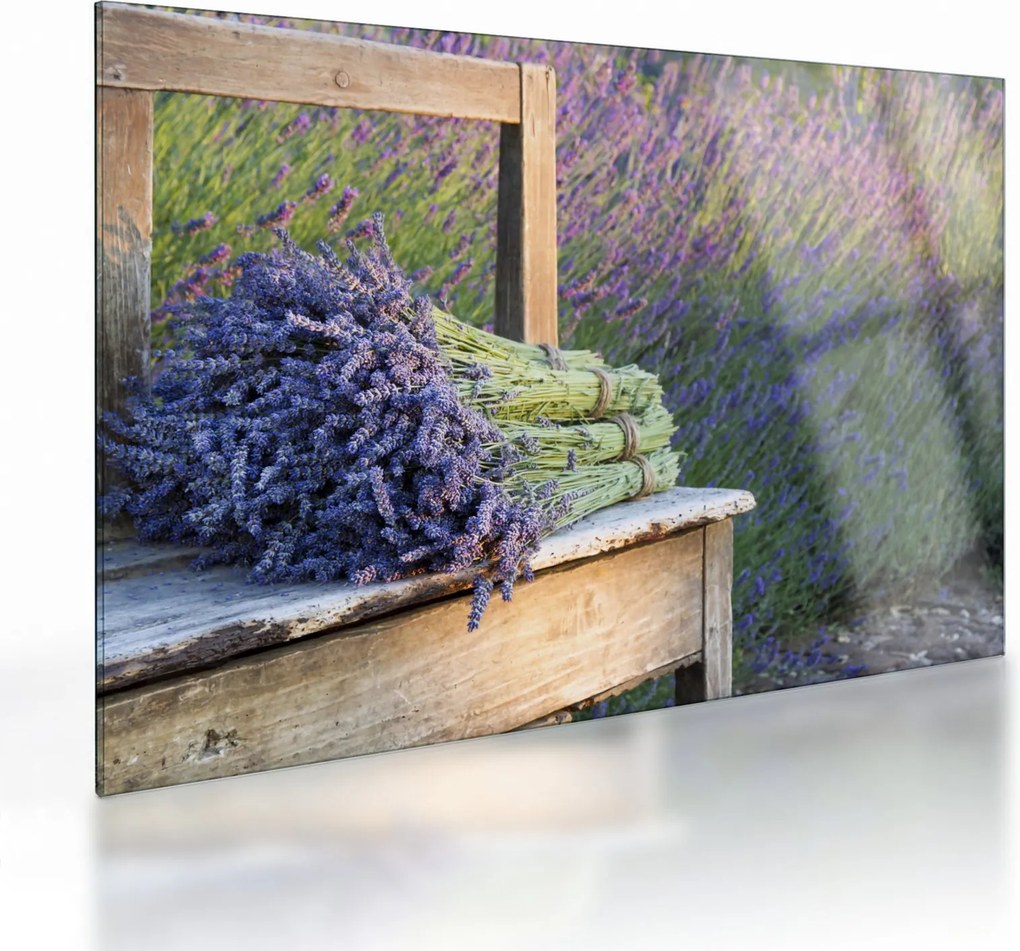 Üveg kép - Levendula csokrok (70x50 cm)