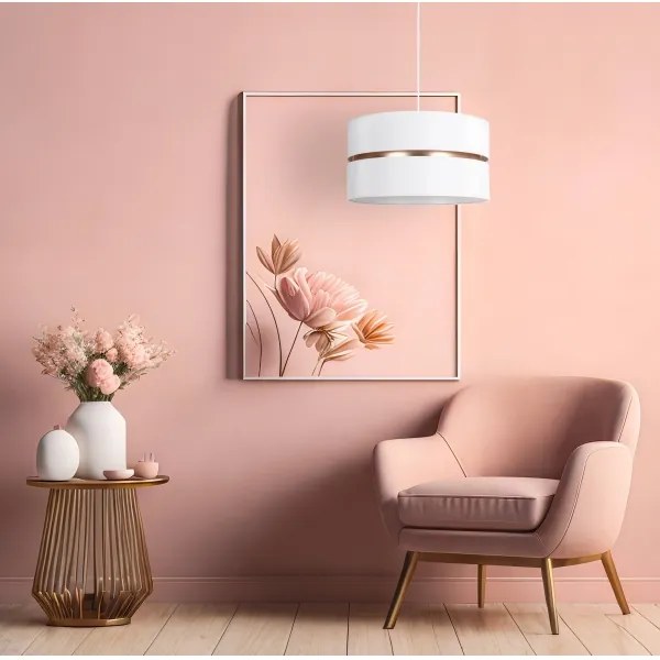 Duolla - Csillár zsinóron DUO 1xE27/15W/230V átm. 40 cm fehér/arany