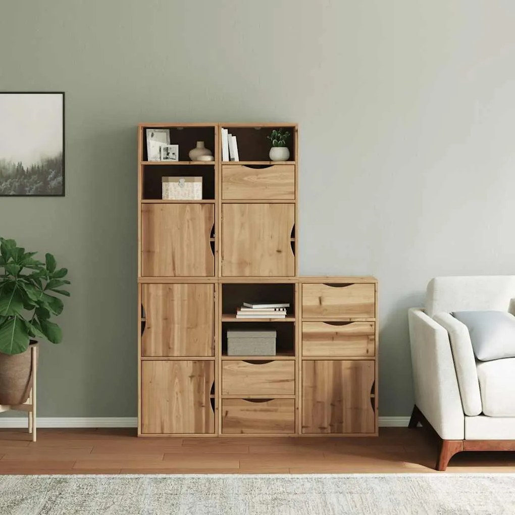 5 db tömörfa fenyőfa oldalsó szekrény ODDA 40x24x79 cm