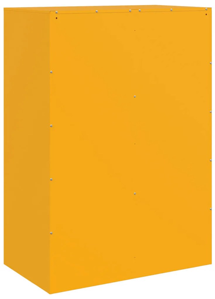 mustársárga acél magasszekrény 67x39x95 cm