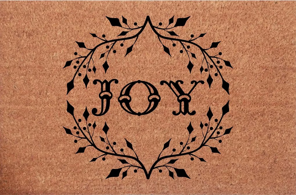 Karácsonyi Lábtörlő kókusz az ajtó alá Koszorú Joy Karácsony felirattal