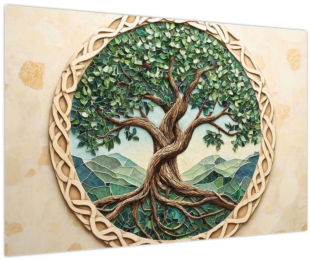 Kép – Fonott életfa (90x60 cm)