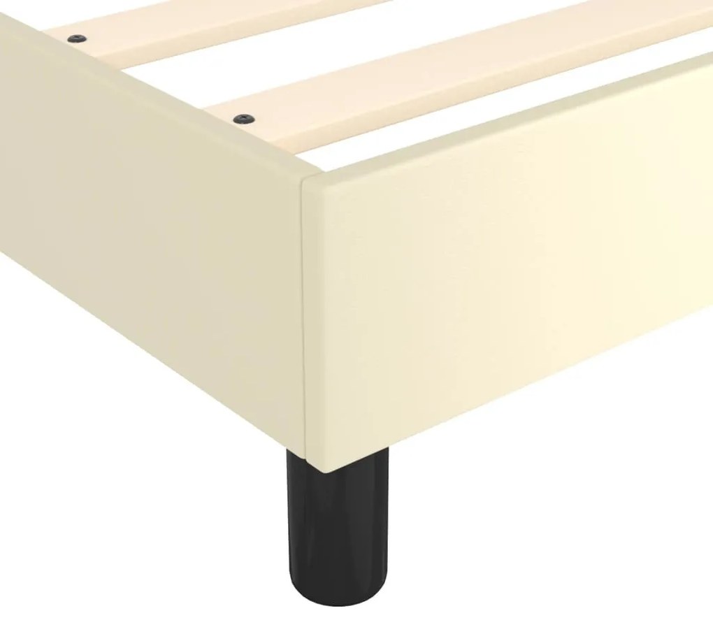 krémszínű műbőr rugós ágykeret 180x200 cm