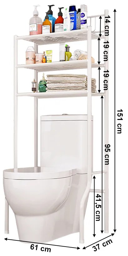 Remin WC-polc, fehér