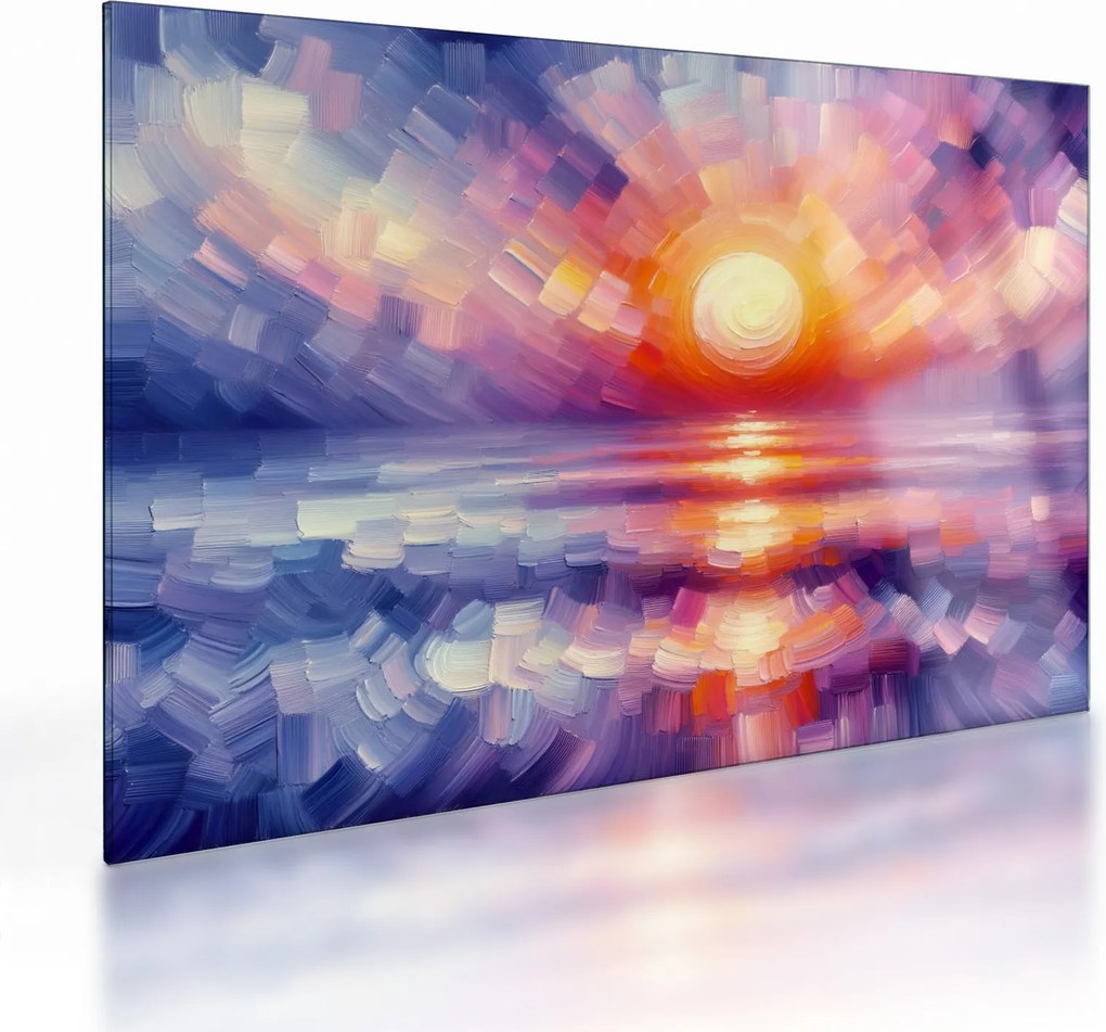 Üveg kép - Színes művészi naplemente (70x50 cm)