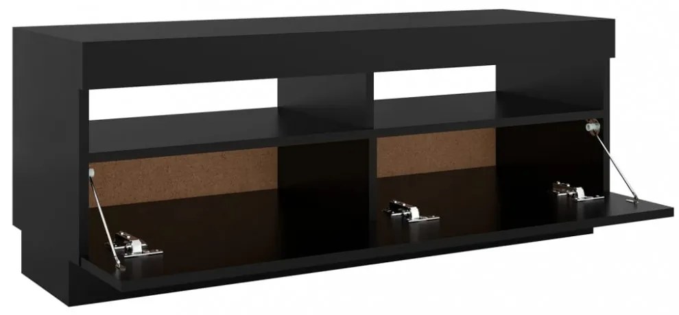 fekete TV-szekrény LED-lámpákkal 100 x 35 x 40 cm
