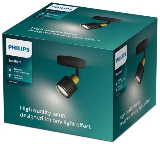Philips - Spotlámpa NIALL 1xGU10/5W/230V fekete/réz
