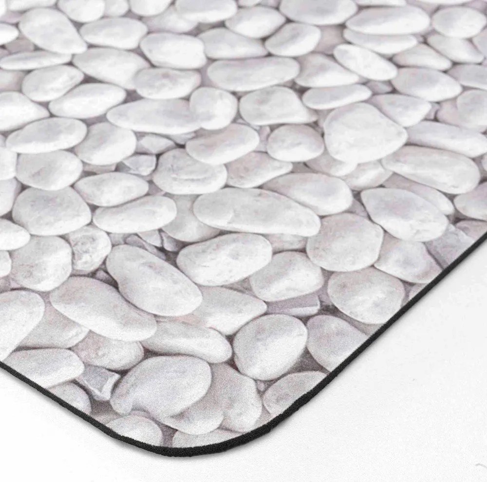 Fehér-szürke gumi fürdőszobai kilépő 50x80 cm Leandra – douceur d'intérieur