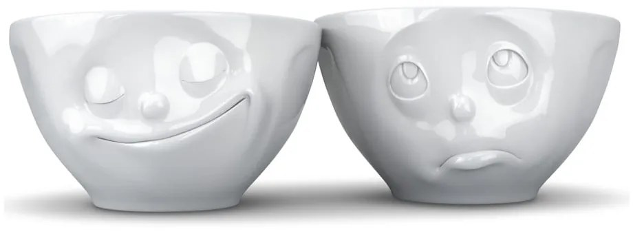 2 db fehér 'boldog' porcelán tálka, 200 ml - 58products