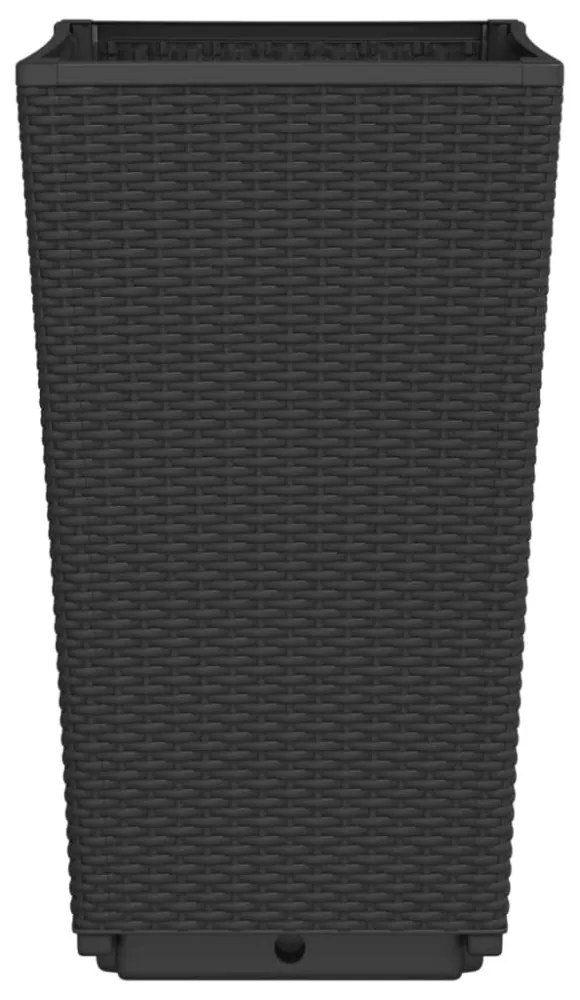 2 db fekete polipropilén kerti ültetőláda 32,5 x 32,5 x 57 cm