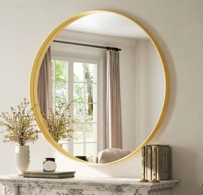 Kerek tükör 76 cm arany Koonmi fém keret