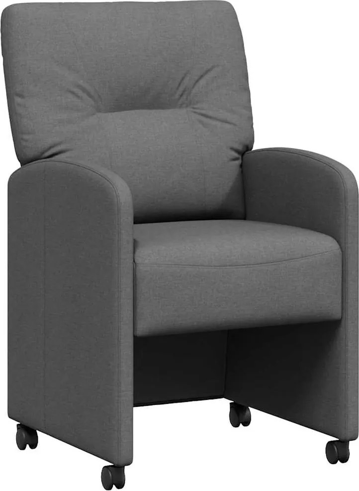 vidaXL Kerekes Étkező Székek 2 pcs Sötétszürke 57 x 67 x 95 cm szövet