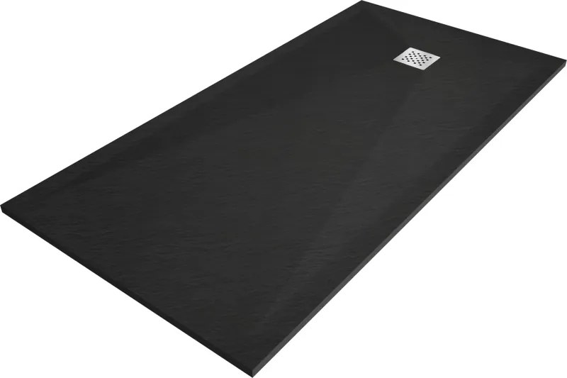 Mexen Stone+ téglalap alakú kompozit zuhanytálca 200 x 80 cm, fekete - 44708020