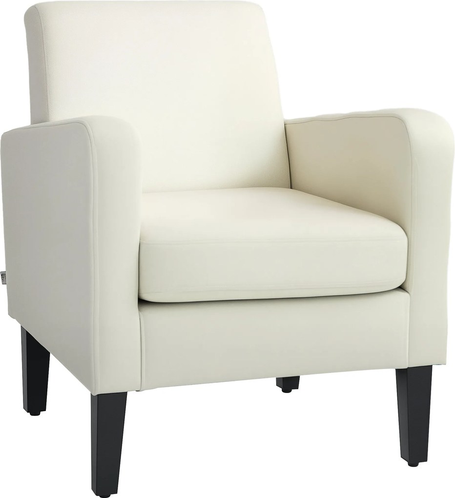 HOMCOM Egyszemélyes Fotel Háttámlával, Lekerekített Kartámaszokkal, Párnázott Pihenőszék Levélmintás Kárpittal, Fából Készült Lábakkal, Hálószobába, N