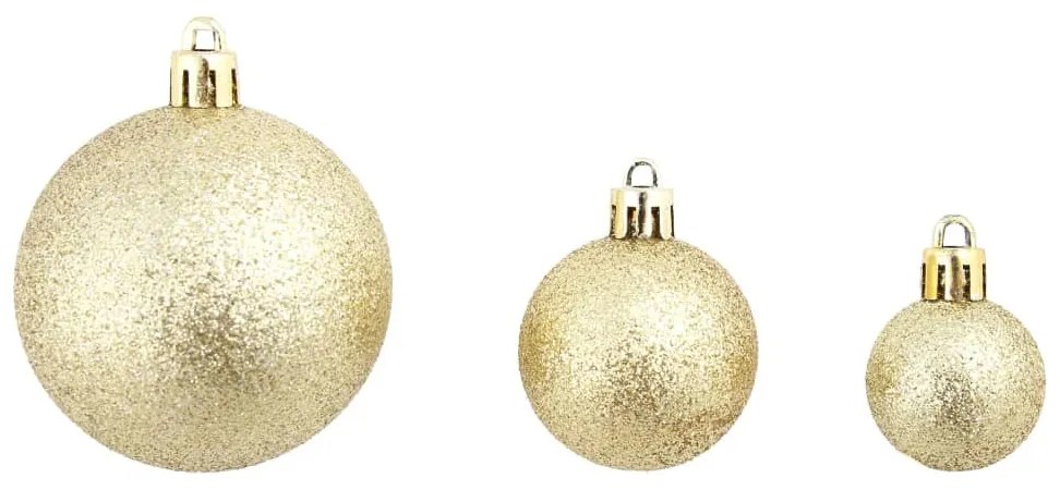 100 darabos aranyszínű karácsonyi gömb készlet 3/4/6 cm
