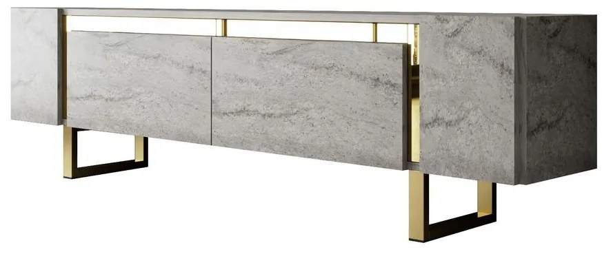 TV szekrény Yildiz - Travertine, Gold