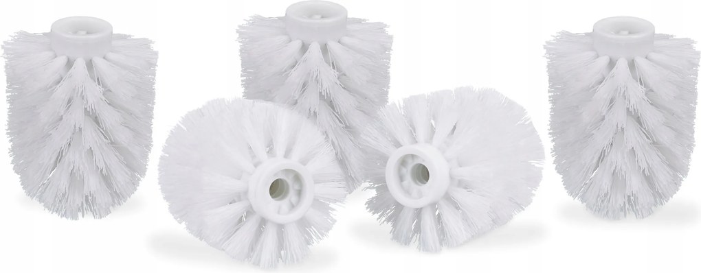 Relaxdays 5 db-os Wc kefefej szett 8x9,5 cm fehér