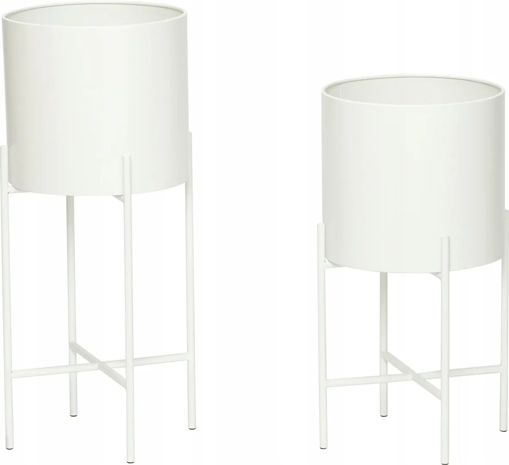 Hübsch Planter Virágtartó Virágtartó állvány 2 db Fehér