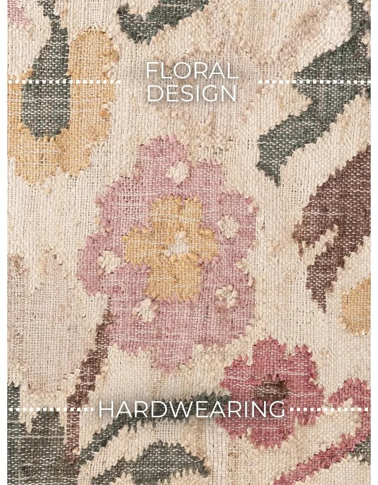 Krémszínű kézi szövésű juta futószőnyeg 80x200 cm Roya Violette – Elle Decoration