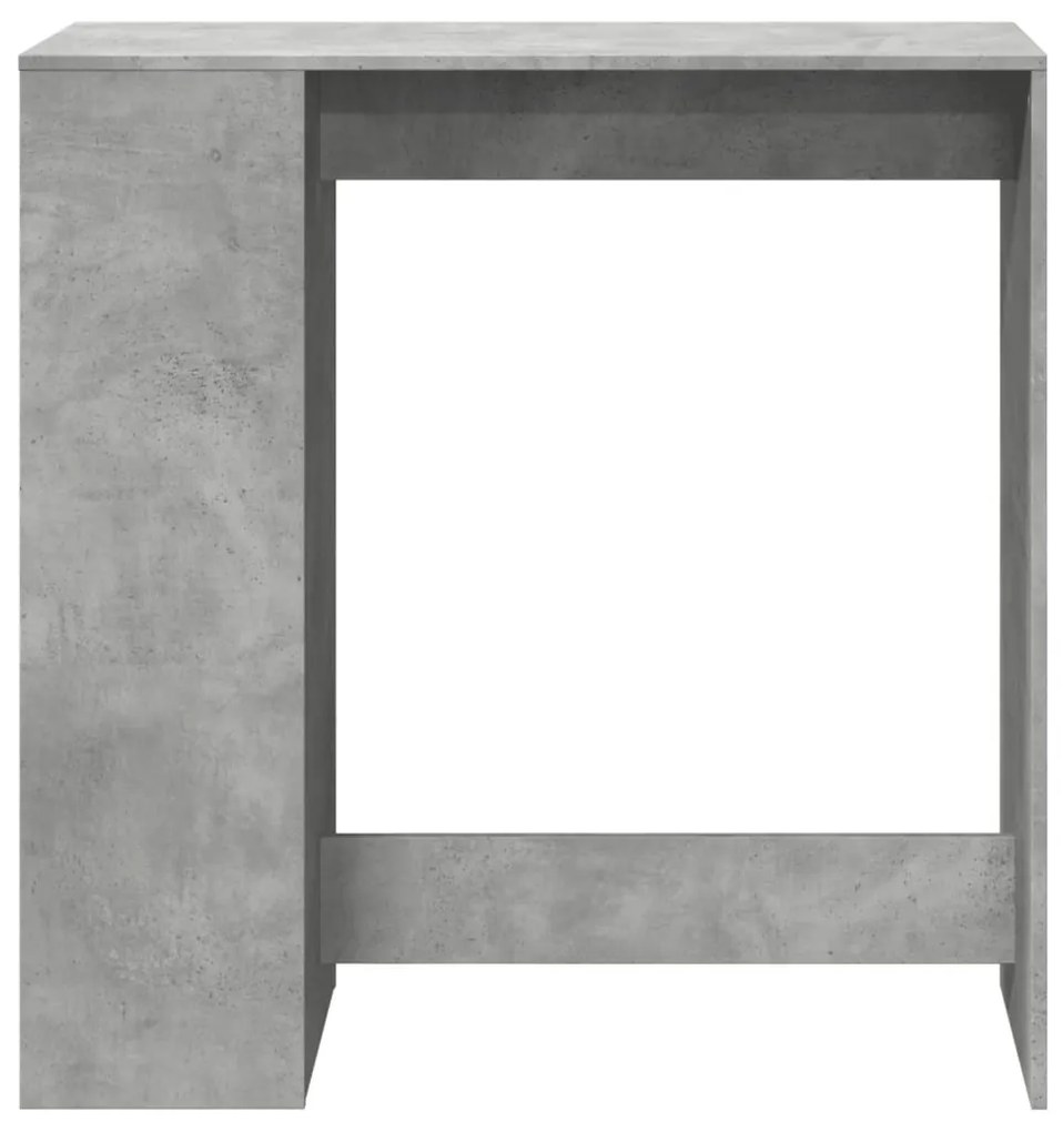 betonszürke szerelt fa tárolórekeszes bárasztal 101x40x103,5 cm