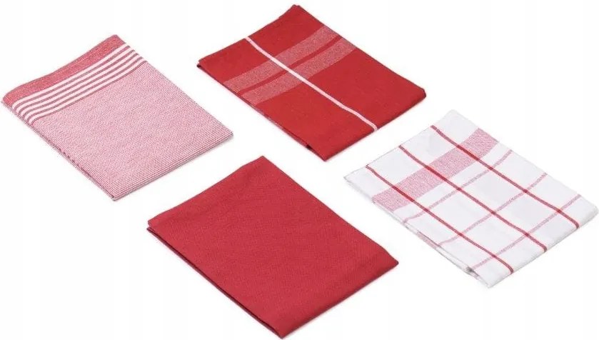 Pamut törlőkendő szett, 50x70, piros