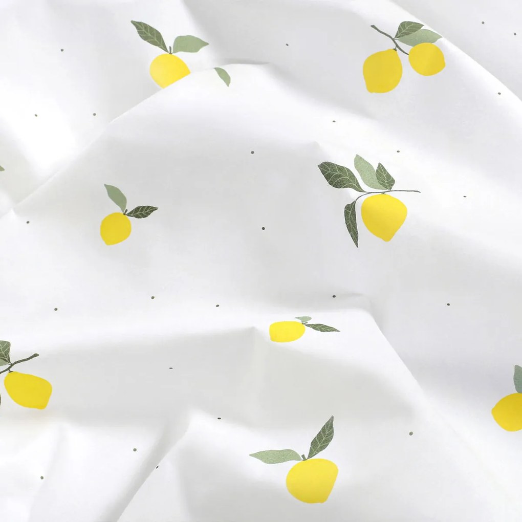 Goldea gyermek gumis pamut lepedő kiságyba - citromok 60 x 120 cm