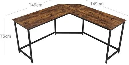 SOLEA sarokíróasztal barna/fekete